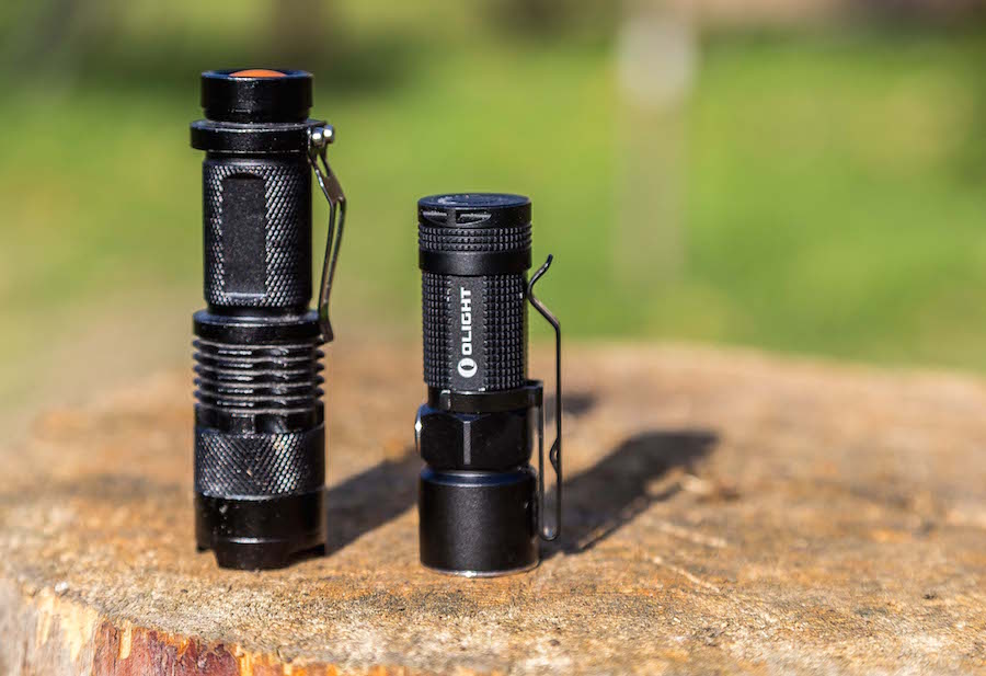 Large small and smaller flashlights